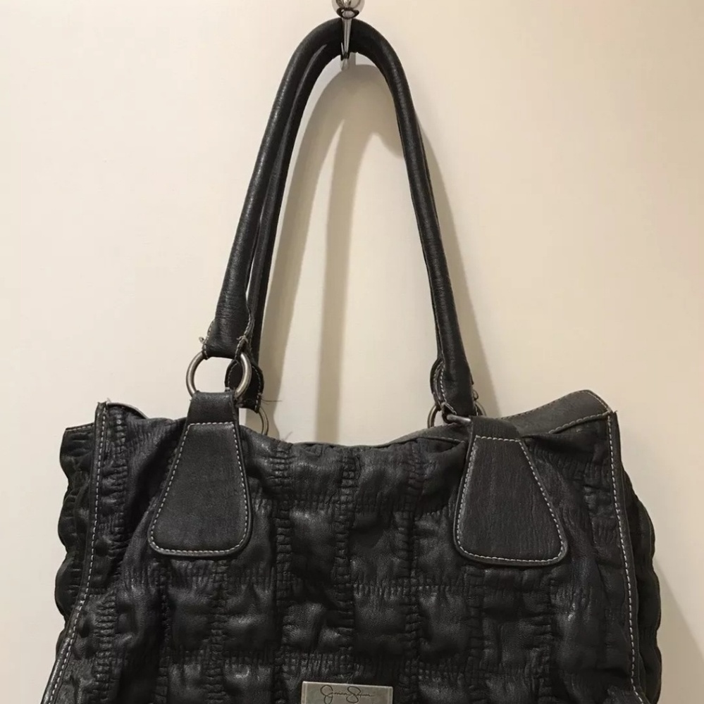 Jessica Simpson Black Textured Handbag - Picture 2 of 8